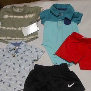 NEW LOT BABY BOY CLOTHES SIZE 0-3 MONTHS NIKE SHORTS GERBER ONESIE & SHIRTS 👶